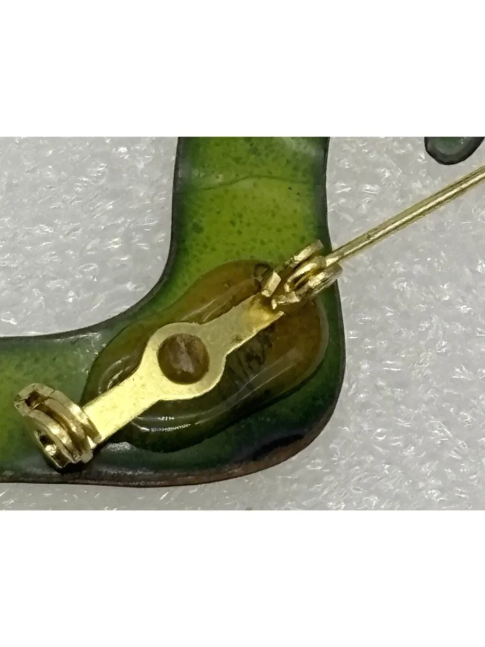 Vintage Nanci Caterpillar With Ladybug Brooch Enameled Copper Mid Century Signed